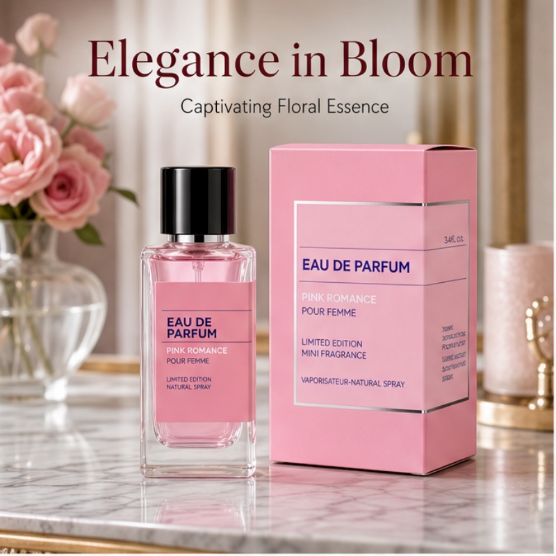 On Perfume & Fragrance Kota Bogor - エレガントなピンクのロマンティックな女性用香水 - プレミアムな長持ちするフローラル＆フルーツの香りのスプレー - シンプルな四角いガラスボトルの香水 -