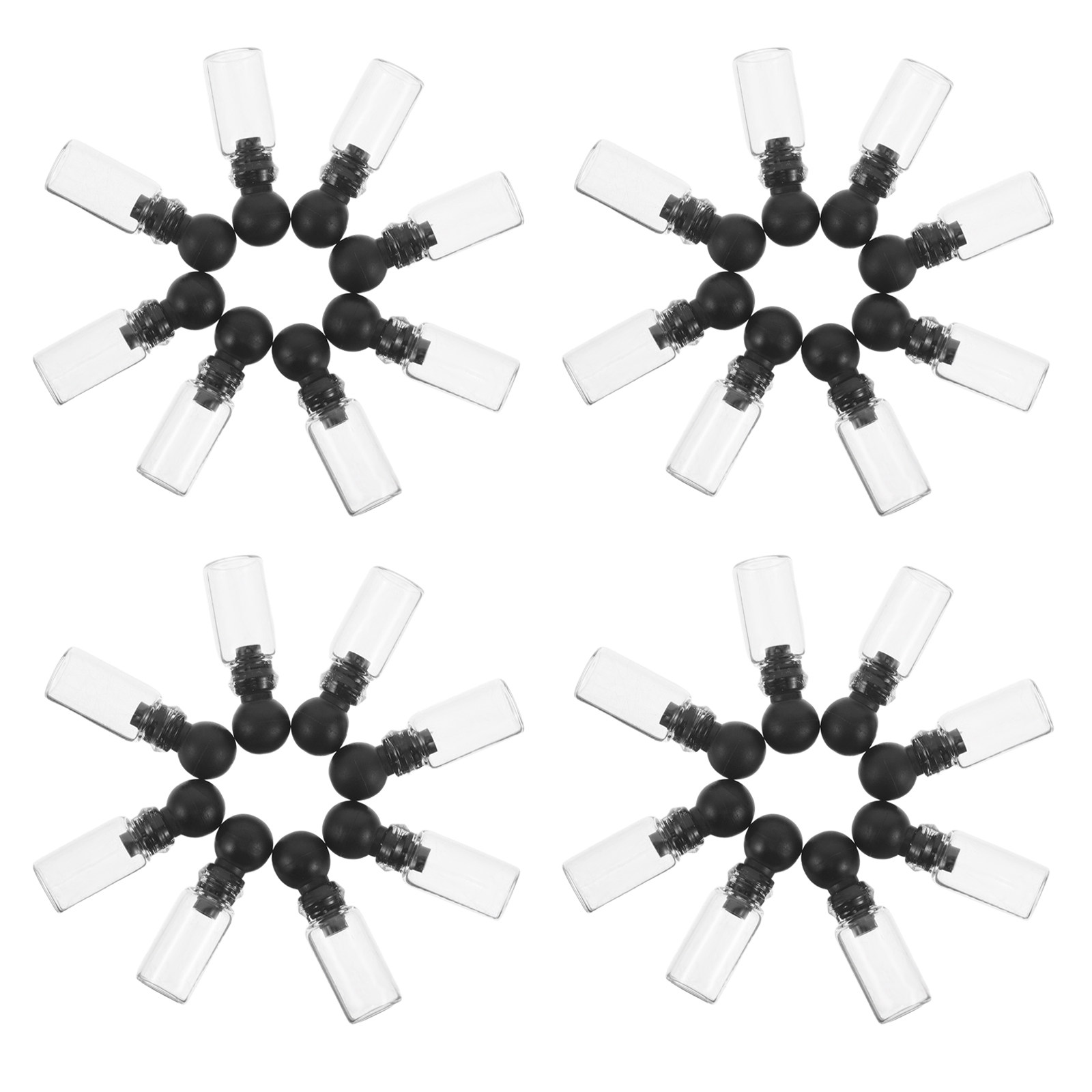 Perfume Fragrance Oil - 150個入り、ガラス製香水サンプル容器、小型ボールストッパー付き、漏れ防止、詰め替え可能。香水やエッセンシャルオイルの試用、旅行用サンプルに最適。
