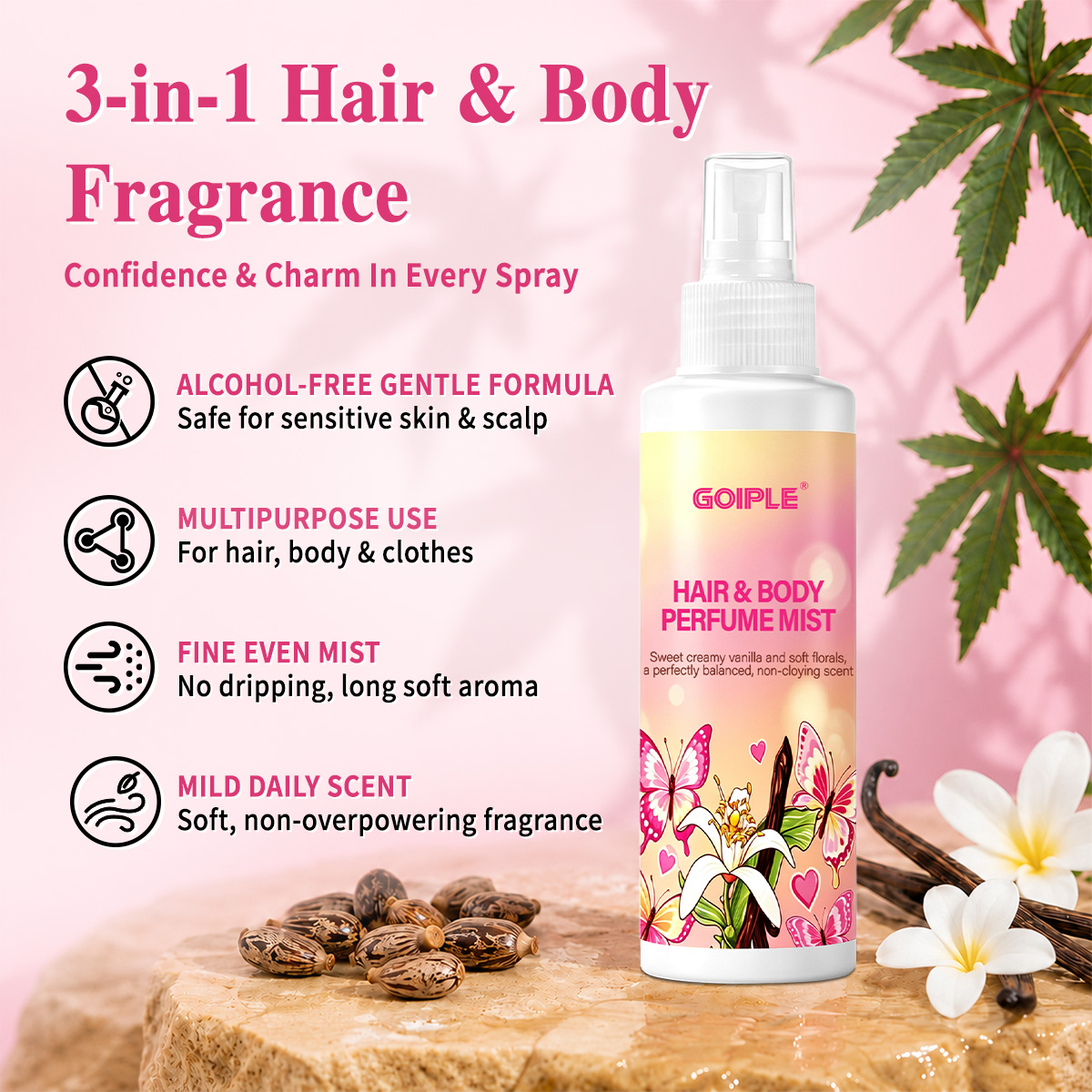 ヘア＆ボディパフュームミスト ボディスプラッシュ 肌のような - Perfume Fragrance Hair Spray のレビューと価格