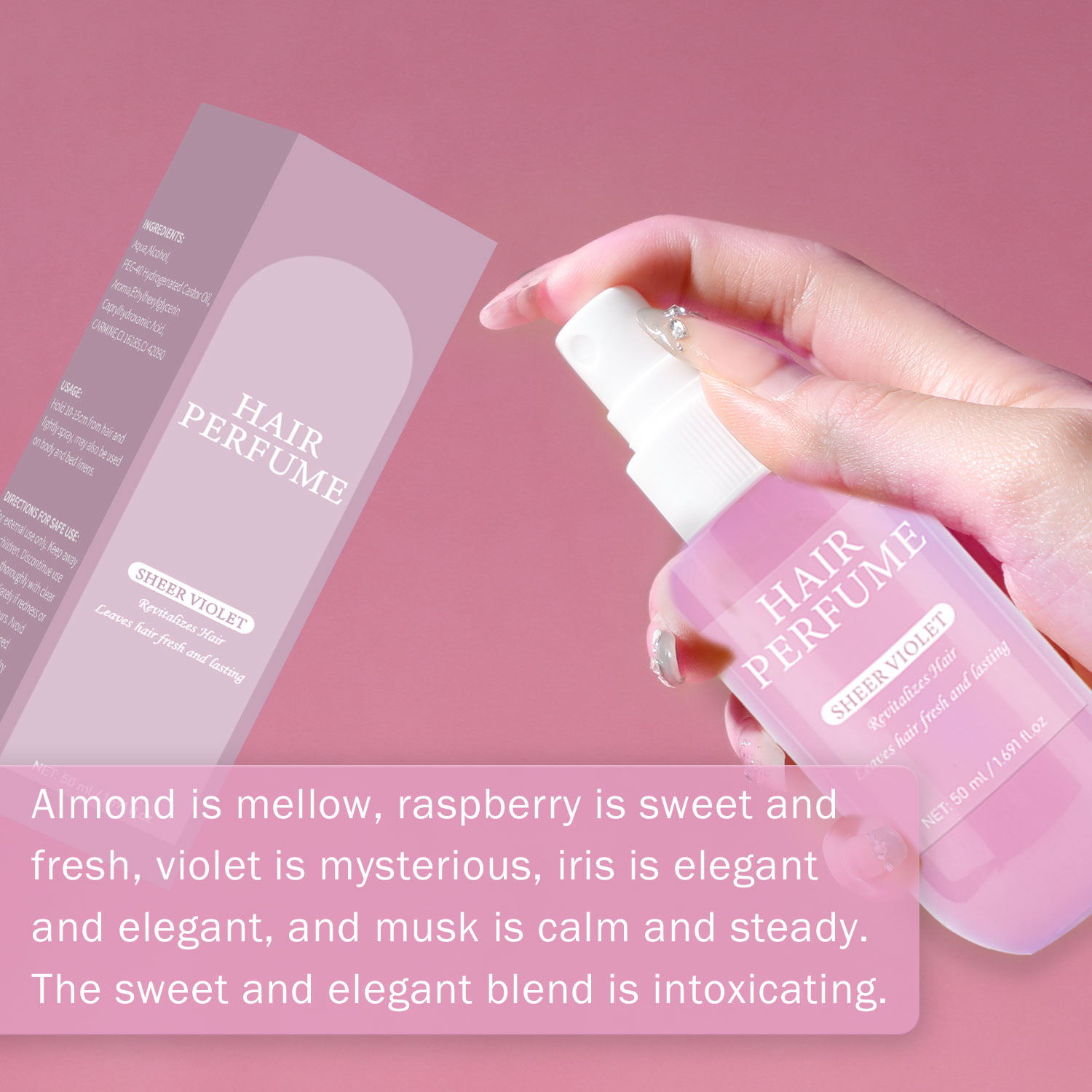 50ml シアーバイオレット ヘアパフュームスプレー。持続性 - Perfume Fragrance Hair Spray のレビューと価格