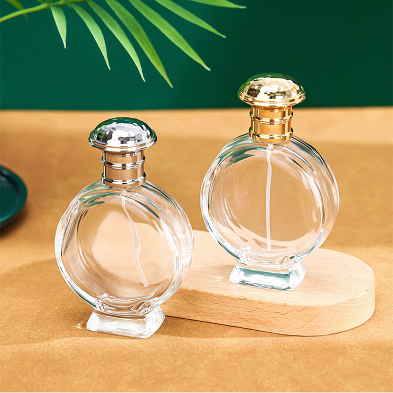 100ML詰め替え可能な香水スプレーボトル、ユニークな平円形 - Perfume Fragrance Base のレビューと価格
